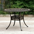 thumbnail image 2 of Cast Aluminum Outdoor Dining Table 42" Round Patio Dining Table with 1.7" Umbrella Hole,Large Garden Patio Table for 4-6 People, Bronze, 2 of 15