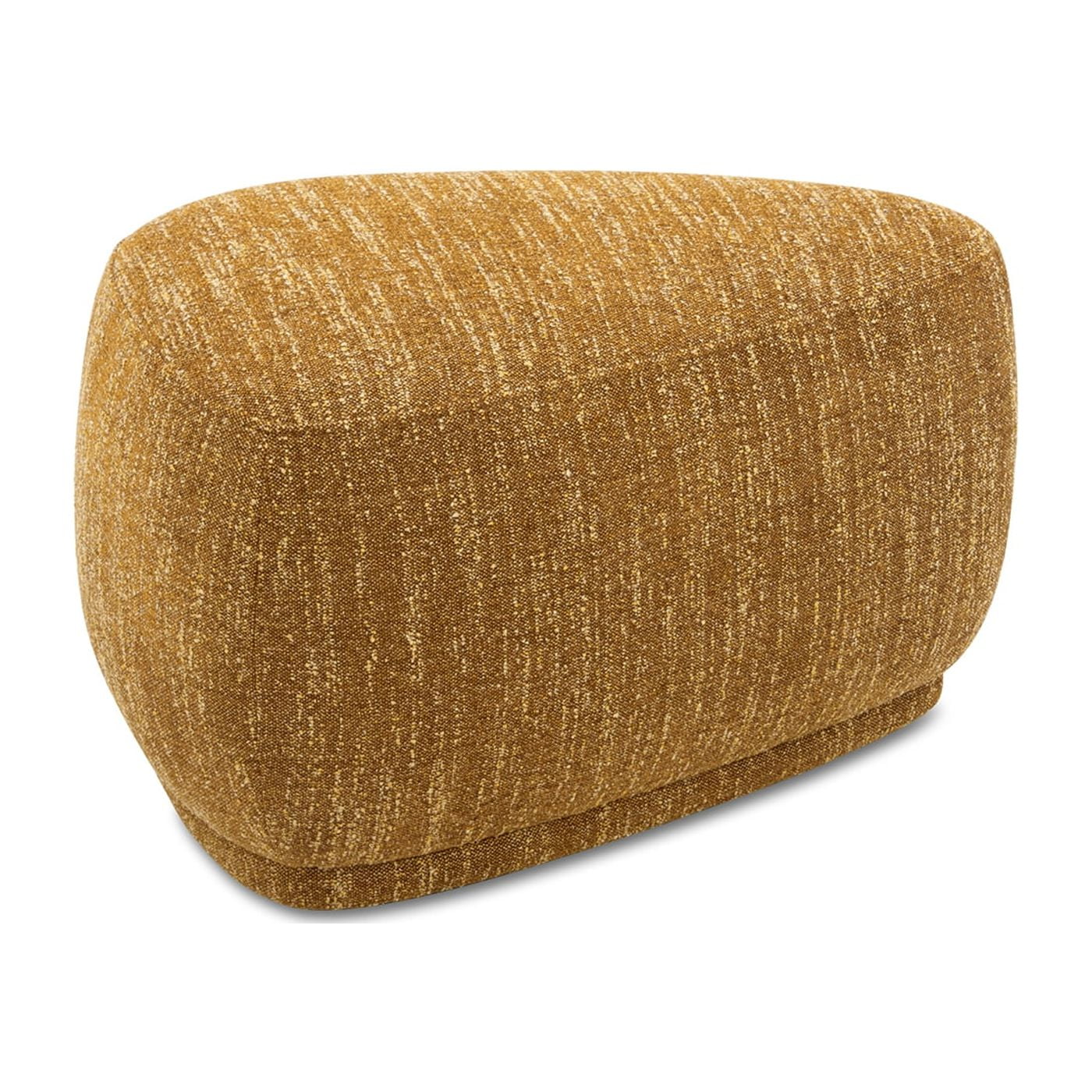 Jennifer Taylor Home Pebble 26" Rounded Triangle Cocktail Ottoman, Mustard Yellow Tweed