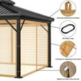 thumbnail image 3 of TOPCHANCES Universal Replacement Canopy Mosquito Netting 4-Panel Screen Sidewalls Only for 10' x 10' Gazebo Canopy, Khaki, 3 of 8