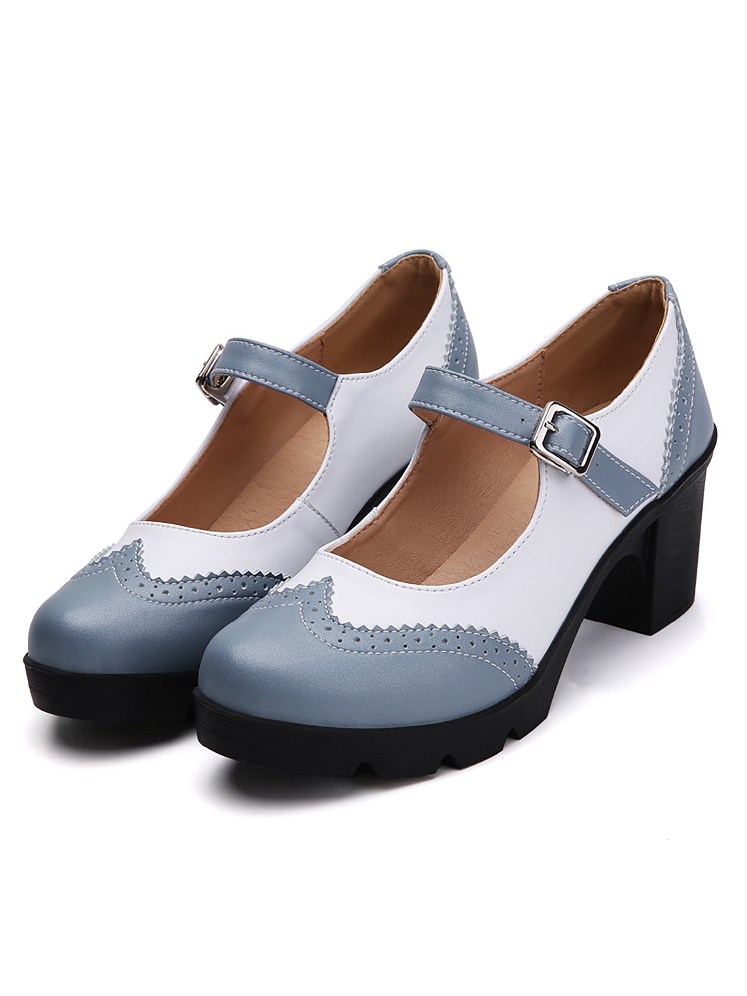 Details about   Ladies Flat Heel Round Toe Buckle Strap Lolita Cosplay Pumps Mary Janes Shoes B 