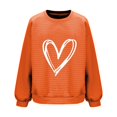 thumbnail image 4 of kkbbma Clearance Under $1 Women Heart Print Fall Sweatshirts Casual Loose Long Sleeve Shirts Tops Comfy Lightweight Crewneck Pullover Tops Sweaters, 4 of 4