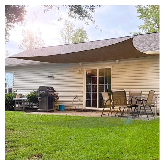 Sun Shade Sail 6' x 8' Rectangle, UV Block Canopy - Outdoor Patio Cover for Garden, Backyard, Pergola, Brown