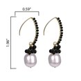 thumbnail image 3 of V3 Jewelry® 18kt Gold Plated White Freshwater Pearl and Black Spinel Dangle Earrings for Women, 3 of 4