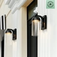 thumbnail image 6 of Globe Electric 12W LED Integrated Matte Black Outdoor Wall Sconce with Clear Glass Shade, 91005362, 6 of 8