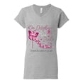 thumbnail image 2 of Wild Bobby In October We Wear Pink Diamond Heel Breast Cancer Awareness Women Standard V-Neck Tee, Heather Grey, X-Large, 2 of 6