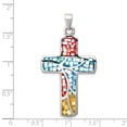 thumbnail image 3 of FB Jewels Sterling Silver Mulit-colored Shell Cross Pendant, 3 of 4