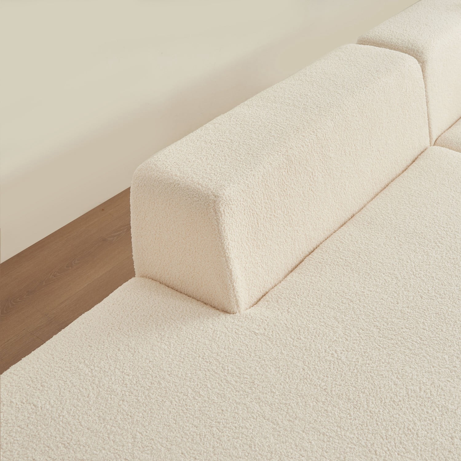 Gewnee Luxury Lambswool Modular L-Shape Sofa with Chaise - for Living Room