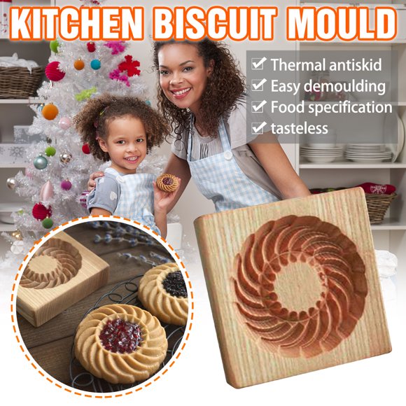 Cookie Cutter Shortbread Bake DIY Mold Carved Wooden Gingerbread Mold