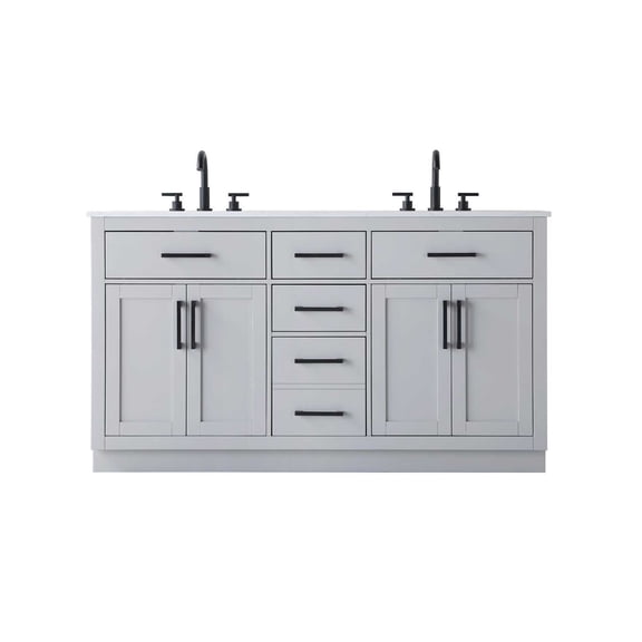 Elegant Kitchen and Bath Alden 60 inch Double Bathroom Vanity in Grey
