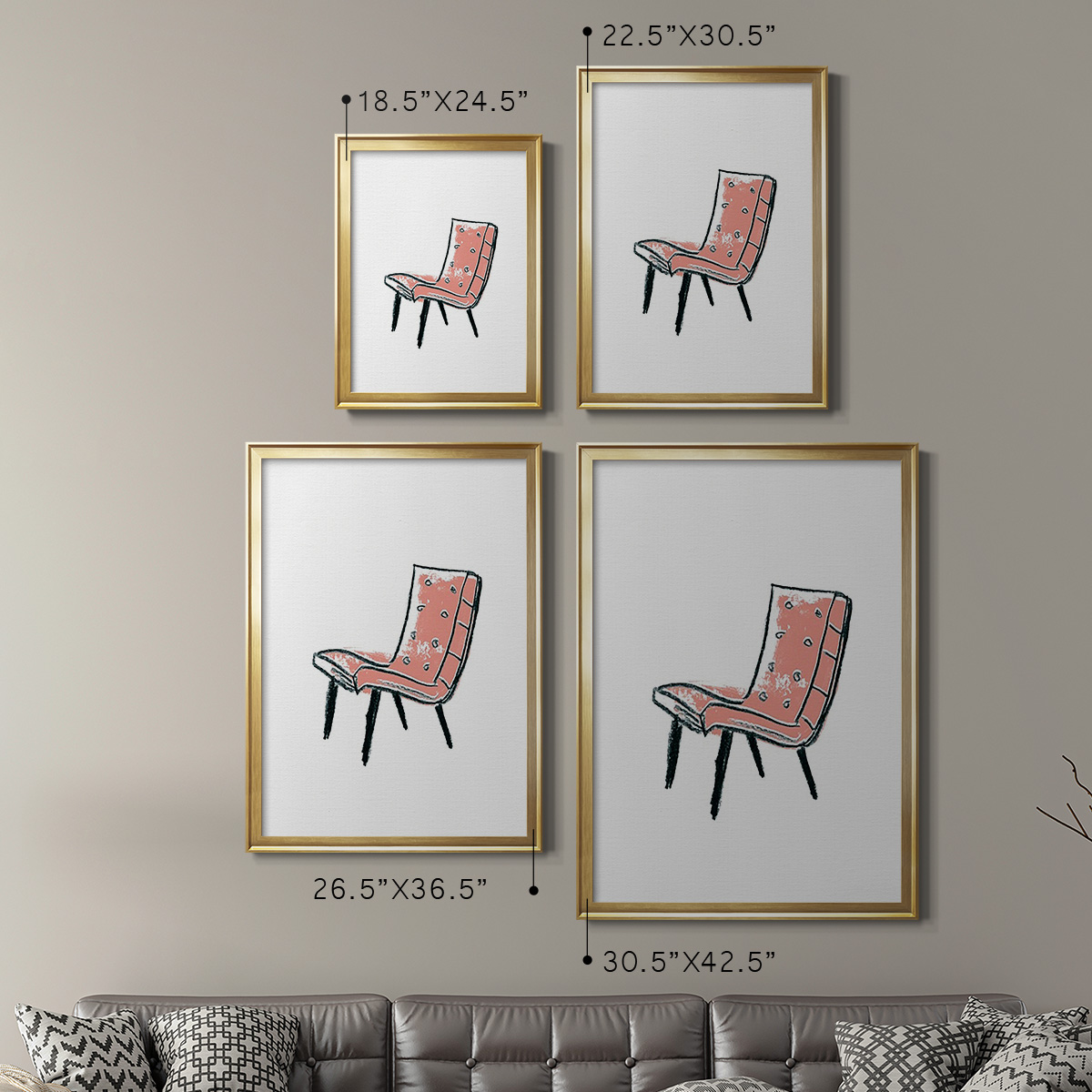 Take a Seat IX Premium Framed Print, in Gold, Black, or Silver - Ready to Hang