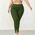 thumbnail image 5 of Stamzod Women's Plus Size Leggings High Elastic Waist Split Yoga Pants Women Slim Fit Stretchy Workout Leggings, 5 of 9