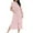 Pink, variant on 2025 Women Short Sleeve Zip Front Nightgowns Full Length Cotton Robes Loose Housecoat Loungewear with Pockets