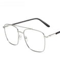 thumbnail image 5 of Gafas planas de doble haz simples a la moda, gafas de estilo coreano para hombre, montura grande de Metal, gafas antiazules, montura de gafas cuadradas Retro, 5 of 5