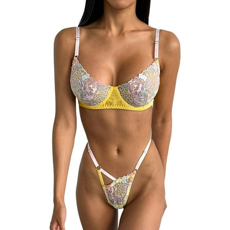 Yuhangmm Women s Underwear Sexy Lace Nightclub Hollow Out Spicy Girl Slim Fit Backless Slim Slim Slim Slim Slim Strap Open Cup Lingerie