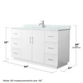 thumbnail image 4 of Elan TK 60" White Single Vanity & White Carrara Marble Top & Nickel Trim, 4 of 5