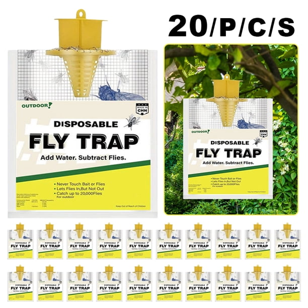 Likrtyny Atrapamoscas Desechable para Moscas Trampa No Tóxica para Exteriores (amarillo Mostaza)
