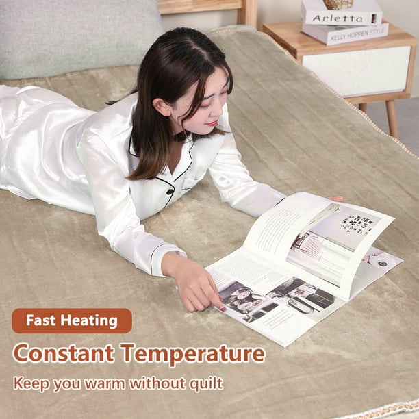 Couverture chauffante en polaire avec thermostat et minuteur, Coussins /  Couvertures