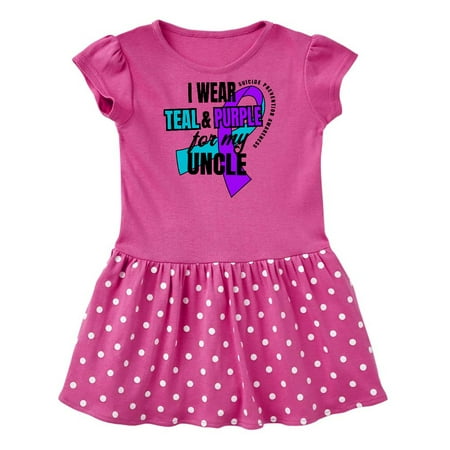 

Inktastic Suicide Prevention I Wear Teal and Purple For My Uncle Gift Baby Girl Dress