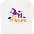 thumbnail image 4 of Inktastic My First Halloween, Witch Hat, Bats - Purple Black Boys or Girls Long Sleeve Toddler T-Shirt, 4 of 5