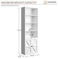 thumbnail image 6 of Easoger 6 Tier Bookcase Set of 2, Bookshelves with Barn Cabinet Doors, Floor Bookshelves for Home Office, Living Room, White, 6 of 9