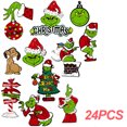 thumbnail image 4 of 24 Uds. Adornos de Feliz Navidad Grinch, etiquetas de regalo colgantes para puerta navideña, 4 of 9