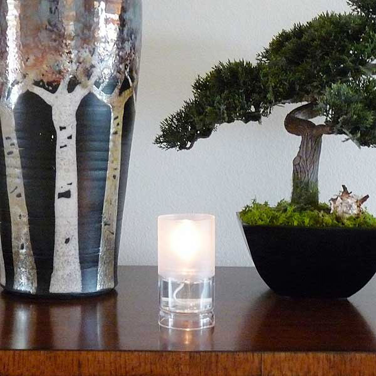 Firefly Fuel Ethereal Frosted Oil Lamp Candle Hurricane - Refillable - 2 oz, 4.5 in