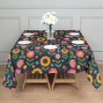 thumbnail image 3 of Pioneer Flower Floral Print Pattern Square Tablecloth, Waterproof Wipeable Spillproof Washable Table Cover for Home Kitchen Party Decor, 52"x52", 3 of 6