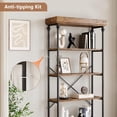 thumbnail image 4 of Bingirl 74 - Inch Brown 6 - Tier Book Rack with Metal Frame and Wooden Shelves - Storage Organizer for Home, Office, Living Room or Kitchen, 4 of 6