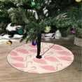 thumbnail image 2 of FMSHPON Flamingo Birds in Pink Xmas Christmas Tree Skirt Stand Mat for Holiday Party Decoration Indoor Outdoor 48 inches, 2 of 3