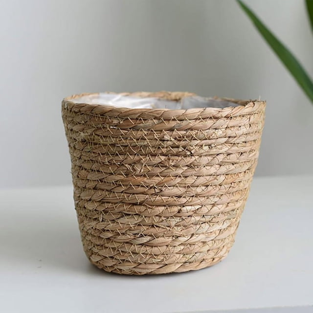 Riforla Flower Pots Cover Storage Woven Planter Straw Flower Pot Flower Pots A