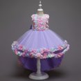 thumbnail image 4 of Girl Rose Ruffle Tiered Tutu Gown Flower Girl‘s Sleeveless Lace Princess Dresses with Long Hem Party Ball Tulle Pageant Gowns for Wedding, Birthday, Christmas - 3-10T, 4 of 5