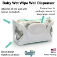 thumbnail image 3 of Dispensador de toallitas húmedas de pared Gadjit Baby Holds, paquete de 84 unidades, 3 of 8