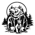 thumbnail image 1 of Metal Black Wall Decor Bear Under Moon, 1 of 3