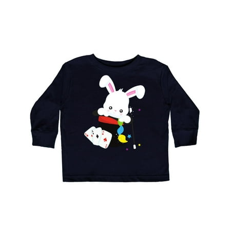 

Inktastic White Bunny Coming Out Of A Hat Magic Trick Gift Toddler Boy or Toddler Girl Long Sleeve T-Shirt