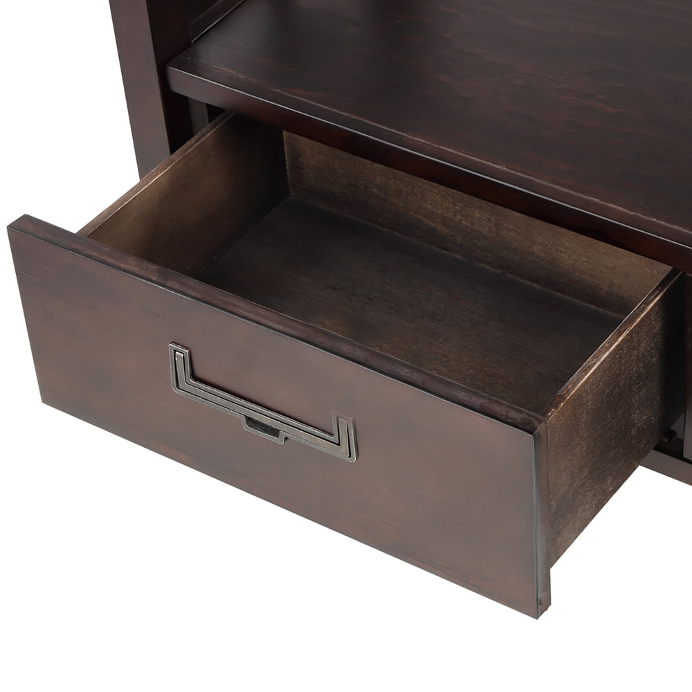 Lowestbest 36" Farmhouse Console Table, Solid Wood Sofa Table with Two Bottom Drawers, Narrow Side Cabinet for Entryway, Espresso Lowestbest 36" Farmhouse Console Table, Solid Wood Sofa Table with Two Bottom Drawers, Narrow Side Cabinet for Entryway, Espresso