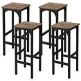 thumbnail image 1 of Gymax Set of 4 Industrial Bar Stools 28'' Kitchen Breakfast Bar Chairs Rustic Brown, 1 of 8