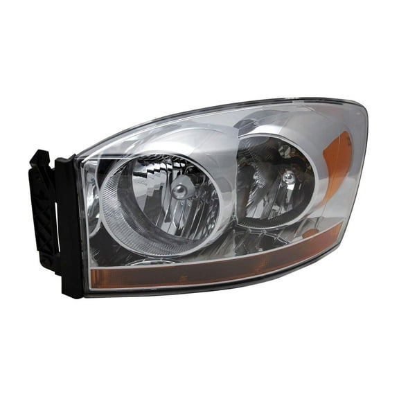 HUASHENGASP DIY Left Headlight Chrome Bezel Amber Bar Clear for Dodge for Ram 1500 2006-2008 for Ram 2500/3500 2006-2009 20-6748-00-1 20-6748-00