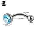 thumbnail image 4 of 1PC Titanium Internal Thread Curved Stem Eyebrow Ring Ear Stud Zircon Opal Ball Belly Button Ring Earrings Body Piercing Jewelry ZR, 4 of 6