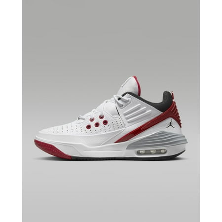 Jordan Max Aura 5 Men's White/Varsity Red/Wolf Grey/Black Sneakers: DZ4353-101 Size 10M