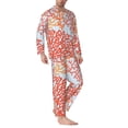 thumbnail image 2 of Salouo Corals Print Button-Front Long Sleeve Pajama Set for Men, Soft 2Pjs Men's Long Sleeve Sleepwear-X-Large, 2 of 7