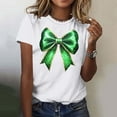 thumbnail image 4 of Ounisa Womens Funny St Patricks Day Bows T Shirts for Girls Cute Short Sleeve Tees for Saint Patricks Day, 4 of 5