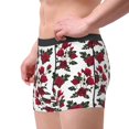 thumbnail image 2 of Yiaed Rose Flowers Print Men's Soft Cotton Boxer Shorts Breathable Boxers Underwear Moisture-Wicking Underwear Stretch Boxer Briefs for Man-Small, 2 of 5