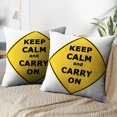 thumbnail image 3 of LALILO Throw Pillow Covers Keep Calm And Sign White Calm Keep Sign Cushion Cover 18" x 18", 2 Pack, 3 of 6