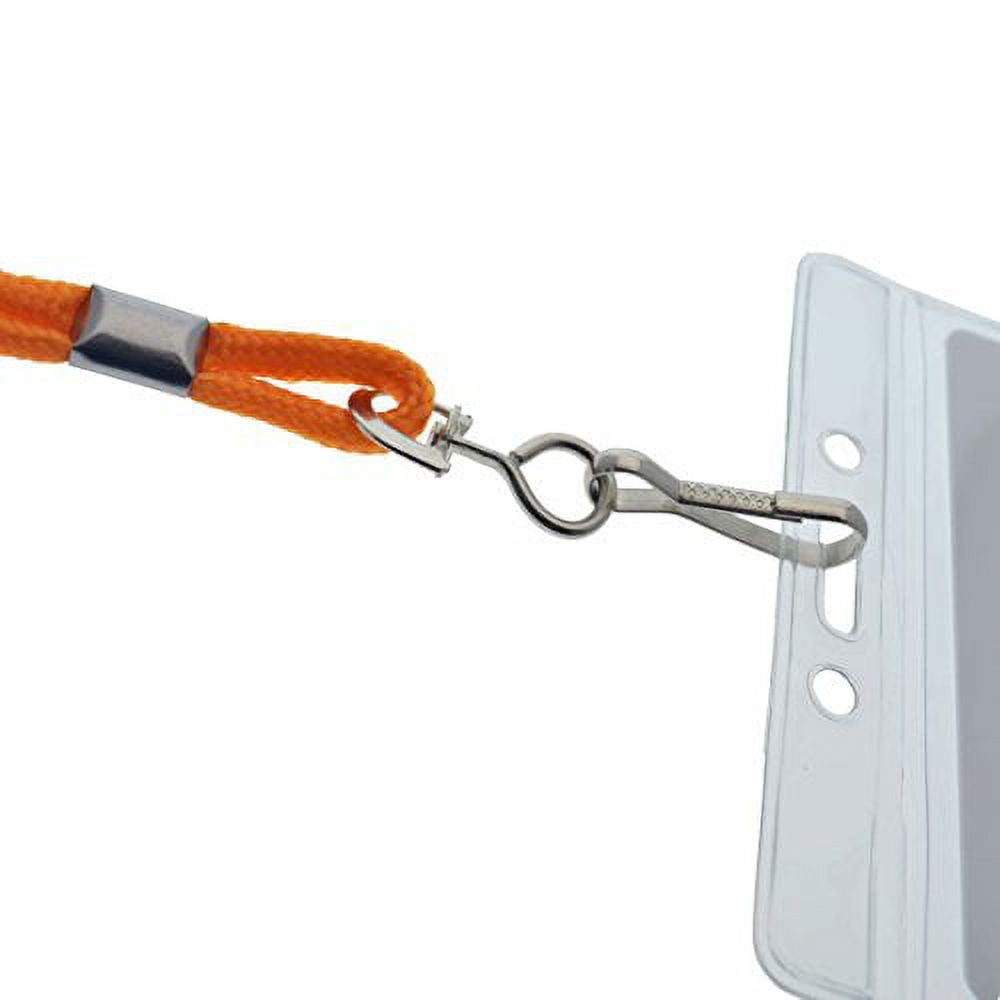 25 Pack of Premium Name Tag Badge Holders with Lanyards (Horizontal) by Specialist ID (Orange)