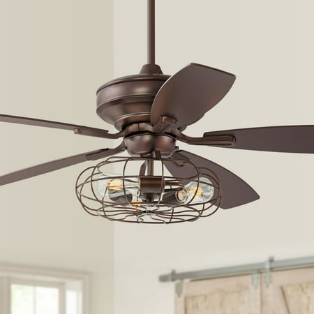 52 Casa Vieja Vintage Ceiling Fan With Light Led Edison Oil Brushed 52 Casa Vieja Vintage Ceiling Fan With Light Led Edison Oil Brushed Bronze Cage Reversible Blades For Living Room Kitchen Bedroom
