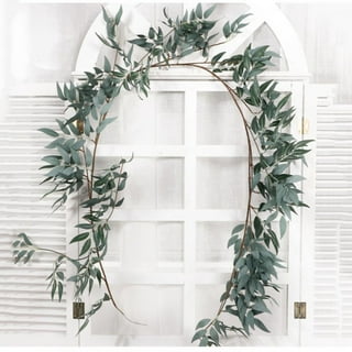 6pcs Artificial Vines Fake Greenery Garland Willow Leaves with Total 30  Stems Hanging for Wedding