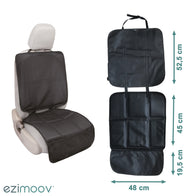 Ezimoov 3-in-1 Car Seat Protector, Seat Cushion and Kids Backseat Organizer with Storage Pockets