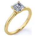 thumbnail image 3 of JeenMata 1 Carat Cushion cut Moissanite Solitaire Engagement Ring in 10k Yellow Gold, 3 of 8