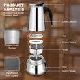 thumbnail image 4 of Cafetera Espresso Stovetop DITOSH para 4 tazas, 200 ml, acero inoxidable, 4 of 9