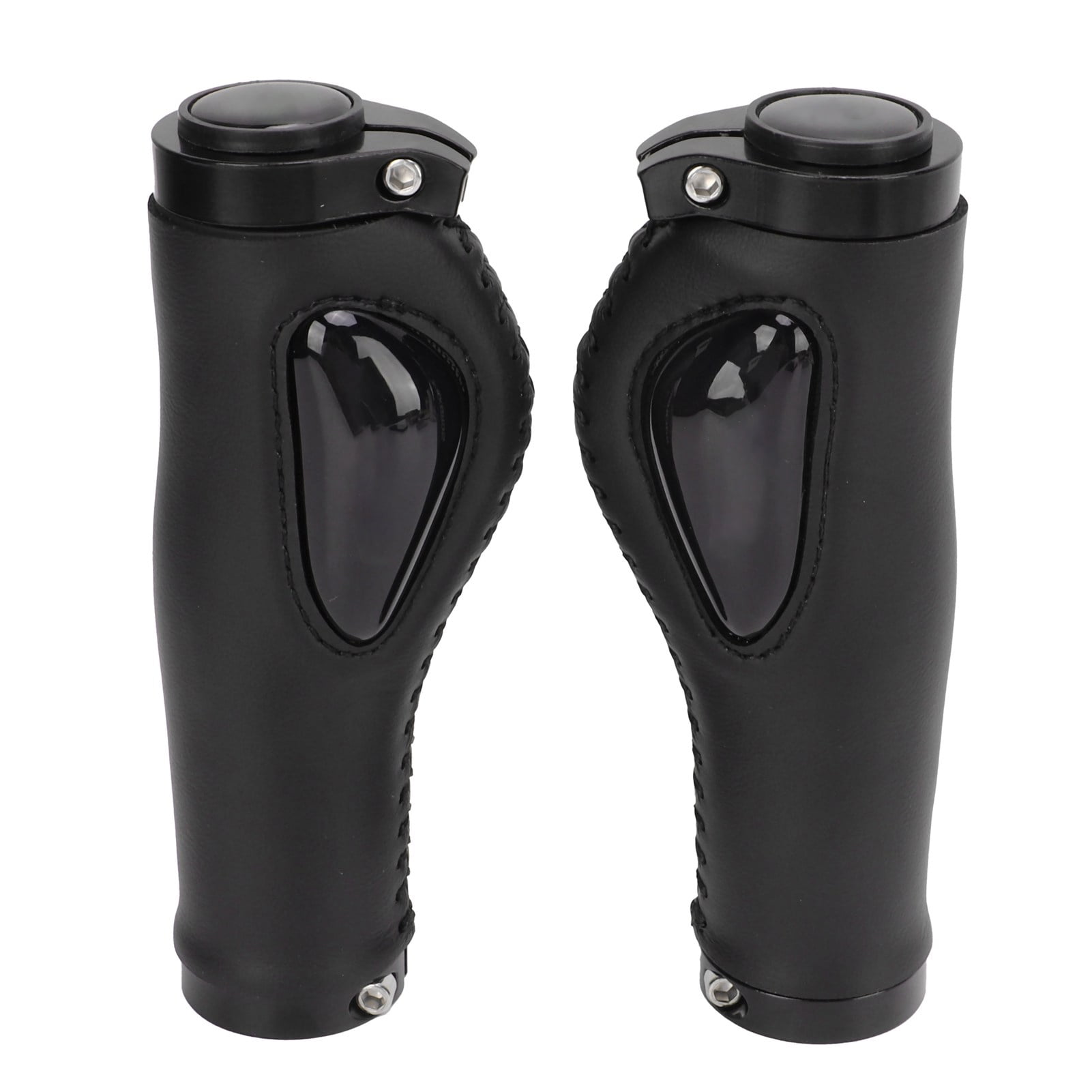 Handle Grips, Bilateral Lock Bike Handle Grips With Rubber Plug For